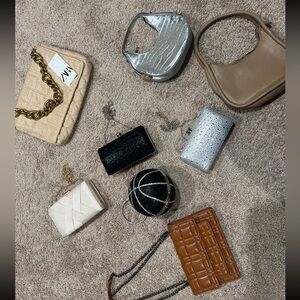 Different colors and types of small-medium hand bags